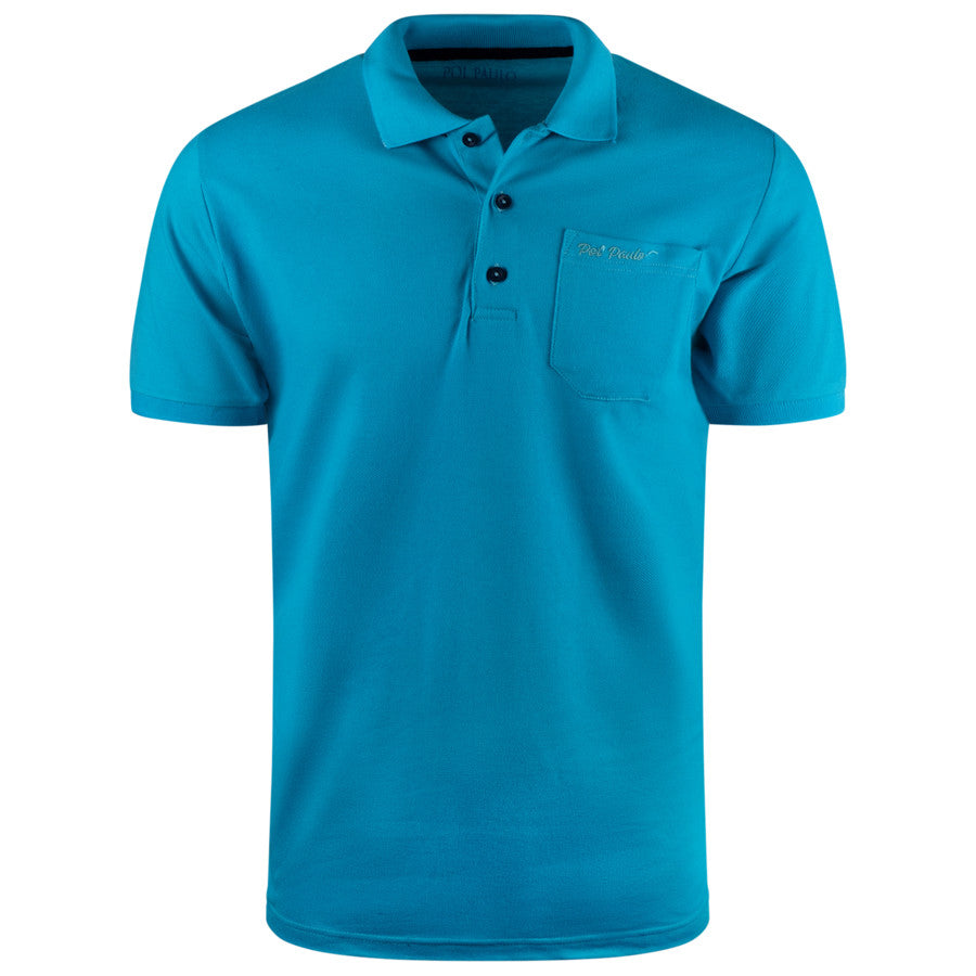 Ανδρική Μπλούζα Πόλο με Τσέπη "Νο" Pol Paulo-LIGHTBLUE-M-Kmaroussis.gr