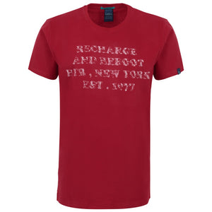 Ανδρική Μπλούζα T-Shirt "Recharge" Battery-RED-M-kmaroussis.gr